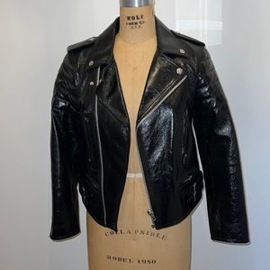 Helmut Lang Black Patent/Coated Leather Jacket S NWT